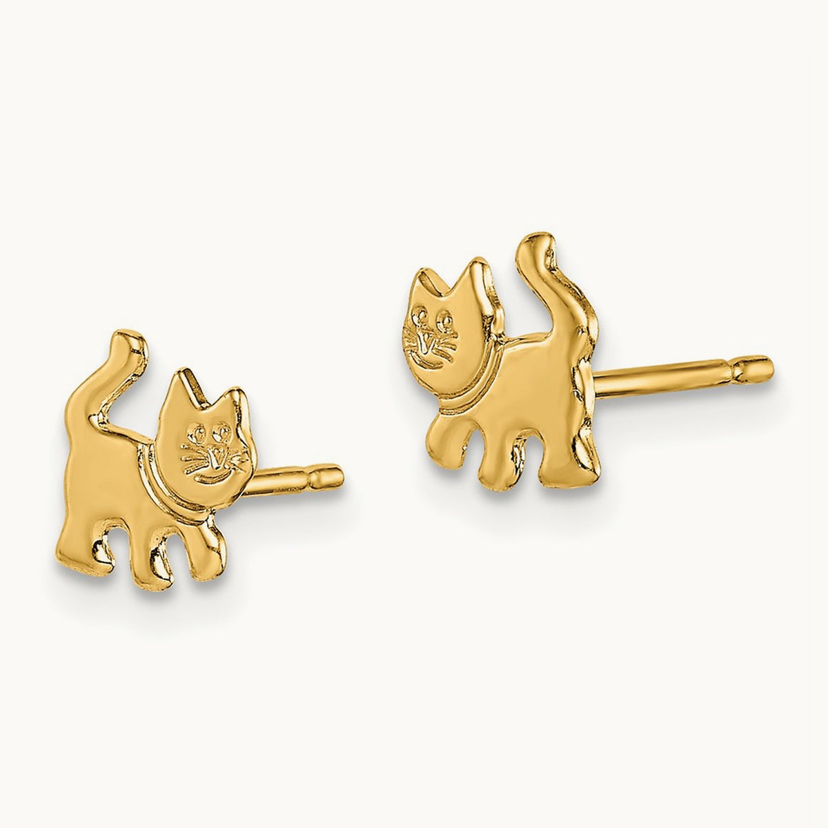 Madi K Kitten Post Earrings, 14K