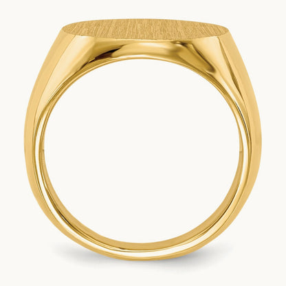 15.5x15. Closed Back Signet Ring, 0mm, 14K