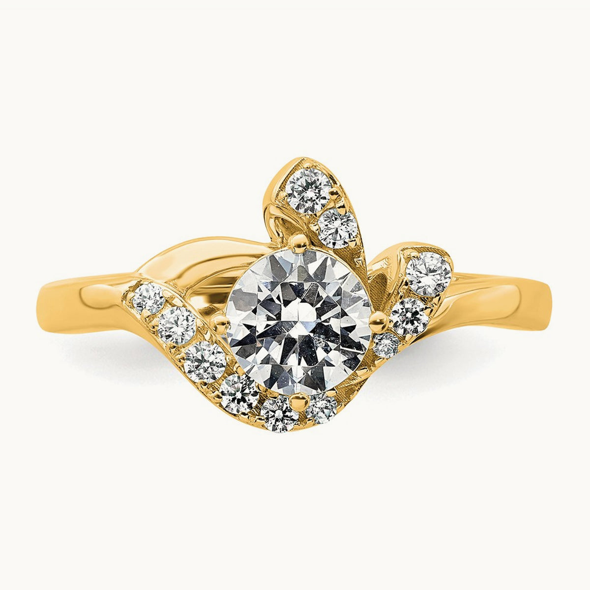 Round Engagement Ring, 0.75 ct tw Lab-Grown Diamond — 14K Yellow Gold