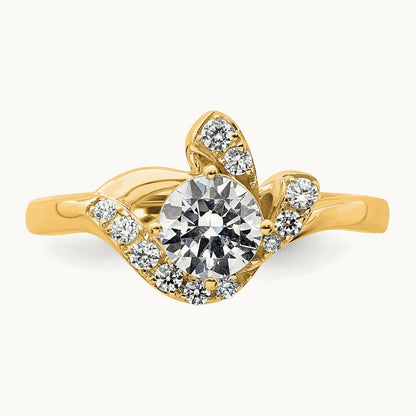 Round Engagement Ring, 0.75 ct tw Lab-Grown Diamond — 14K Yellow Gold