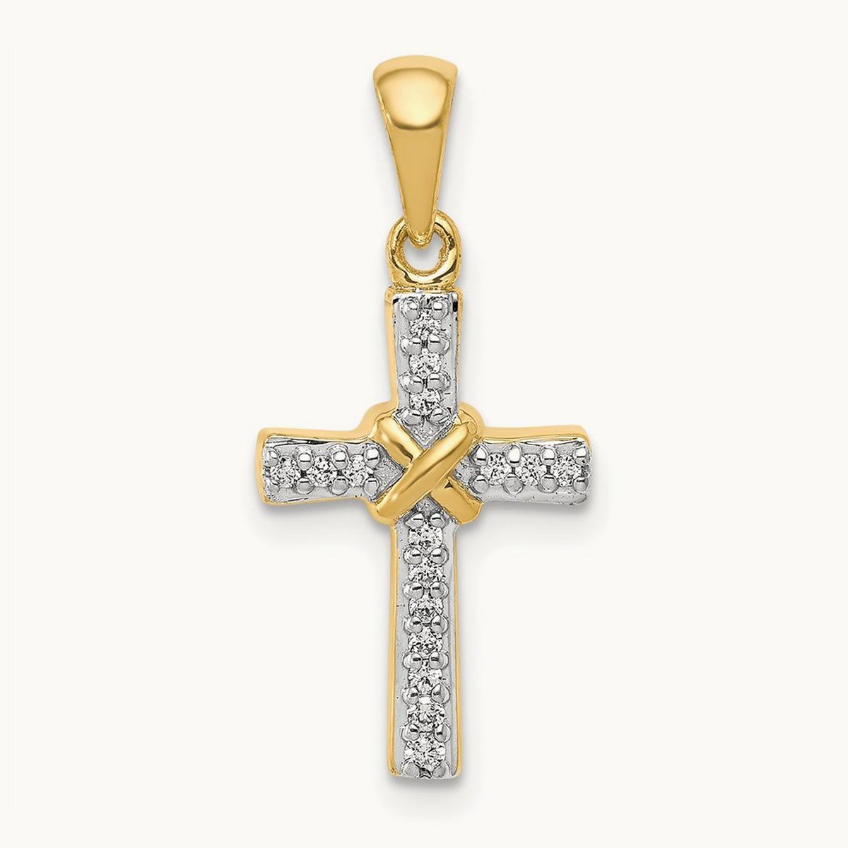 1/6ct. Diamond Latin Cross Pendant — photo set