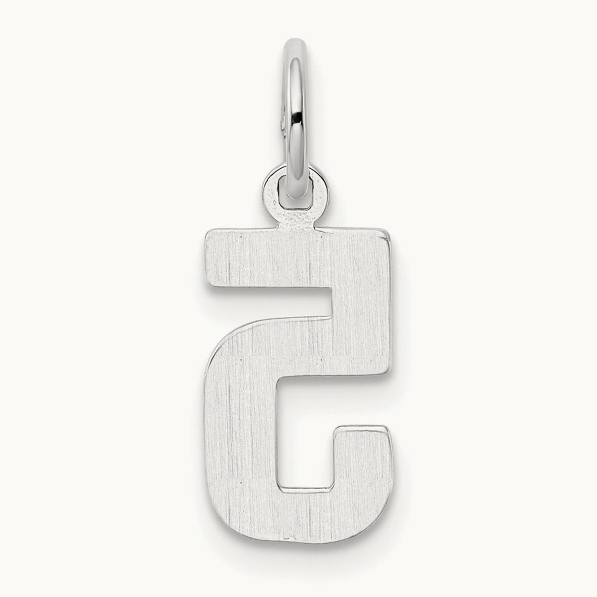 Small Polished Number 5 Charm — 14K White Gold