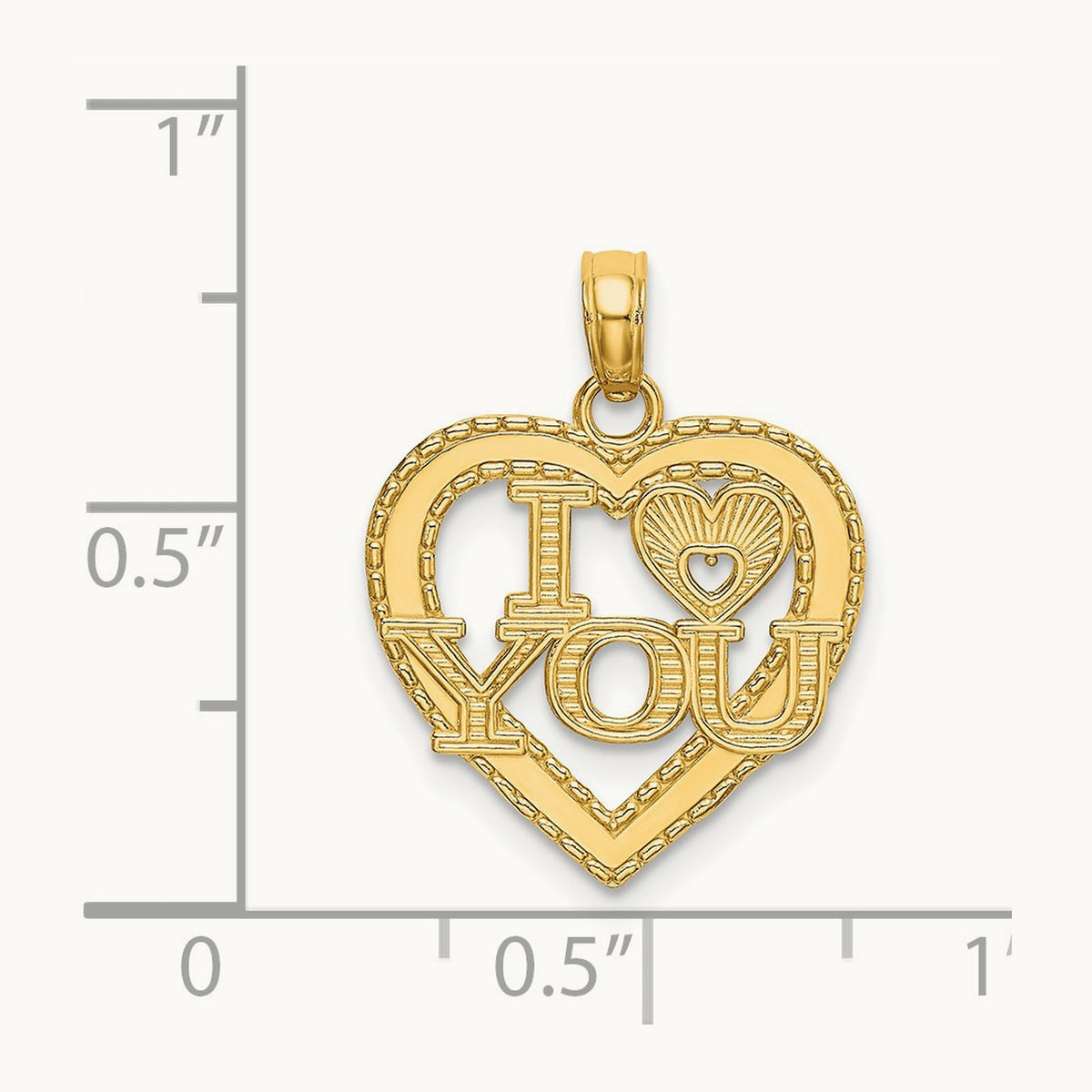 I HEART YOU Charm, 14K
