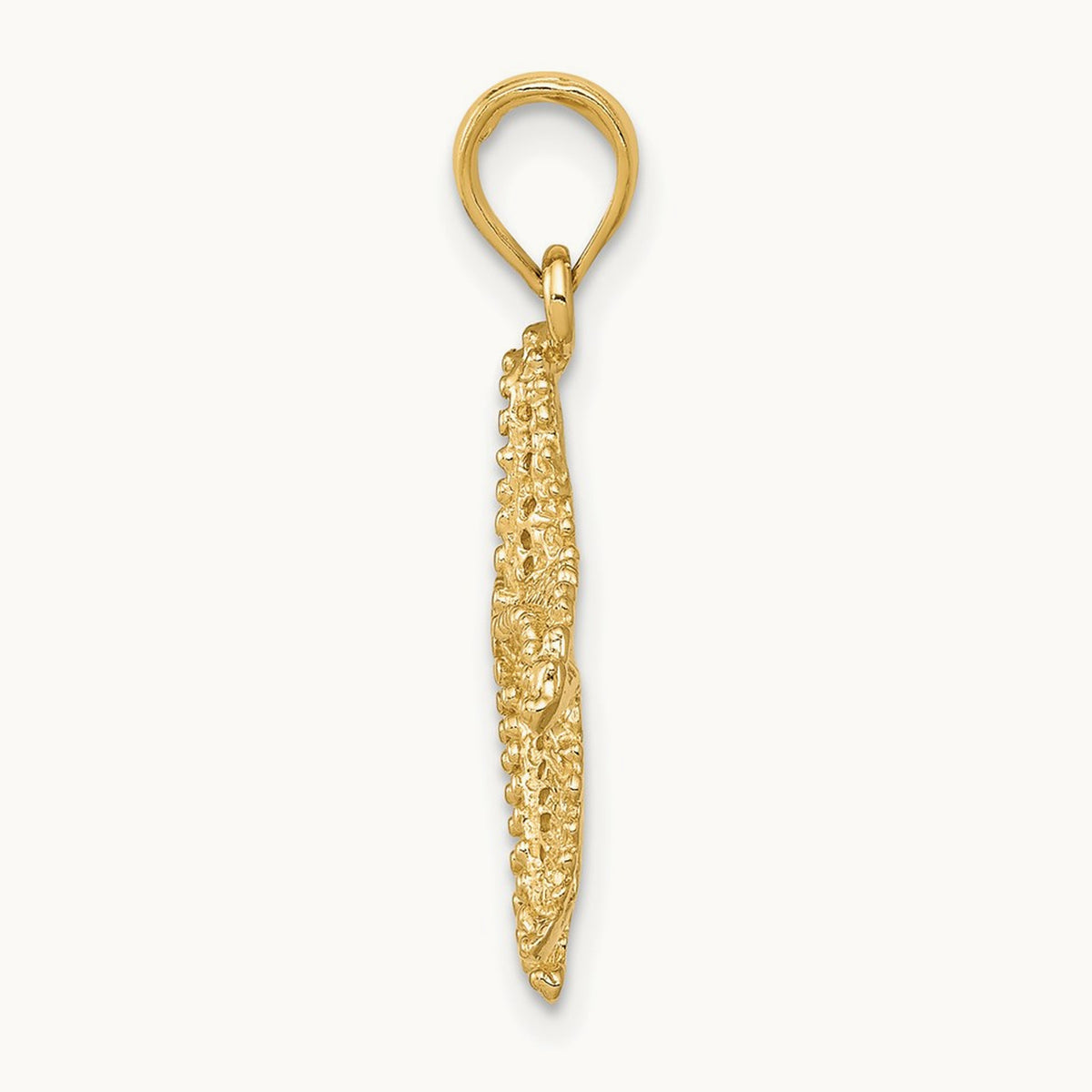 Polished Open-Backed Starfish Pendant — 14K Yellow Gold