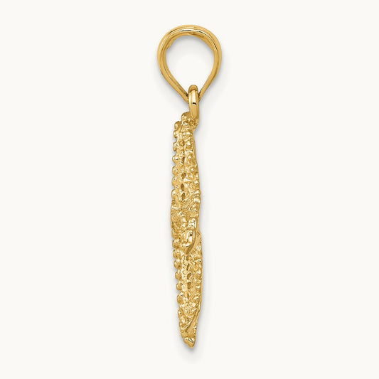 Polished Open-Backed Starfish Pendant — 14K Yellow Gold