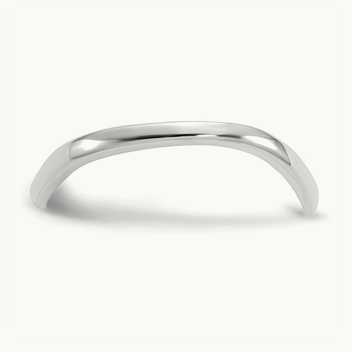 Polished Wave Fashion Thumb Ring, 14K White Gold