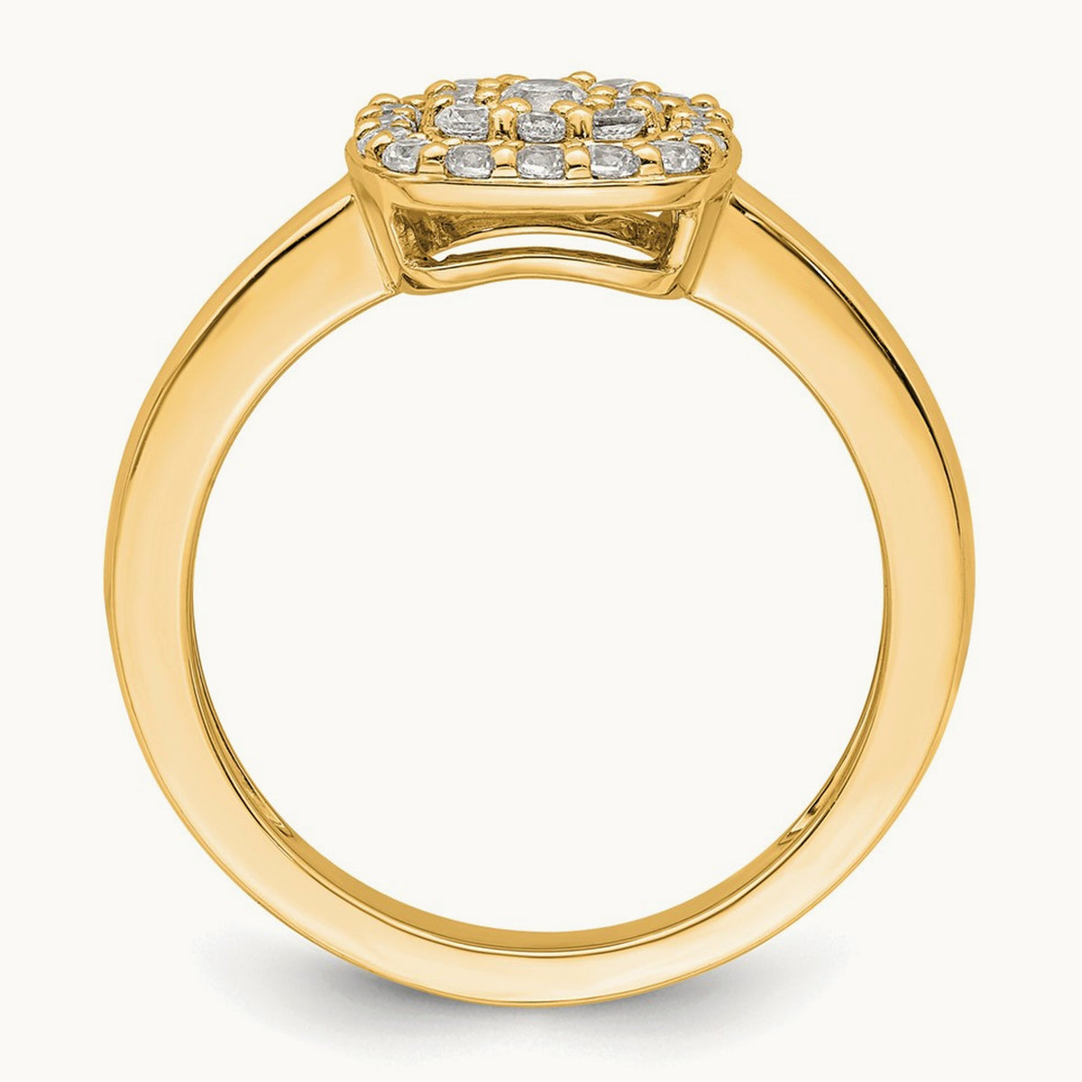 Square Halo Ring, 0.25 ct tw Lab-Grown Diamond — 14K Yellow Gold
