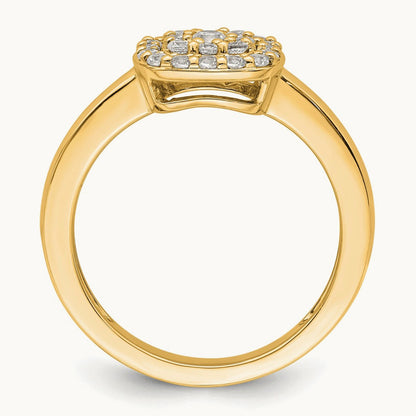 Square Halo Ring, 0.25 ct tw Lab-Grown Diamond — 14K Yellow Gold