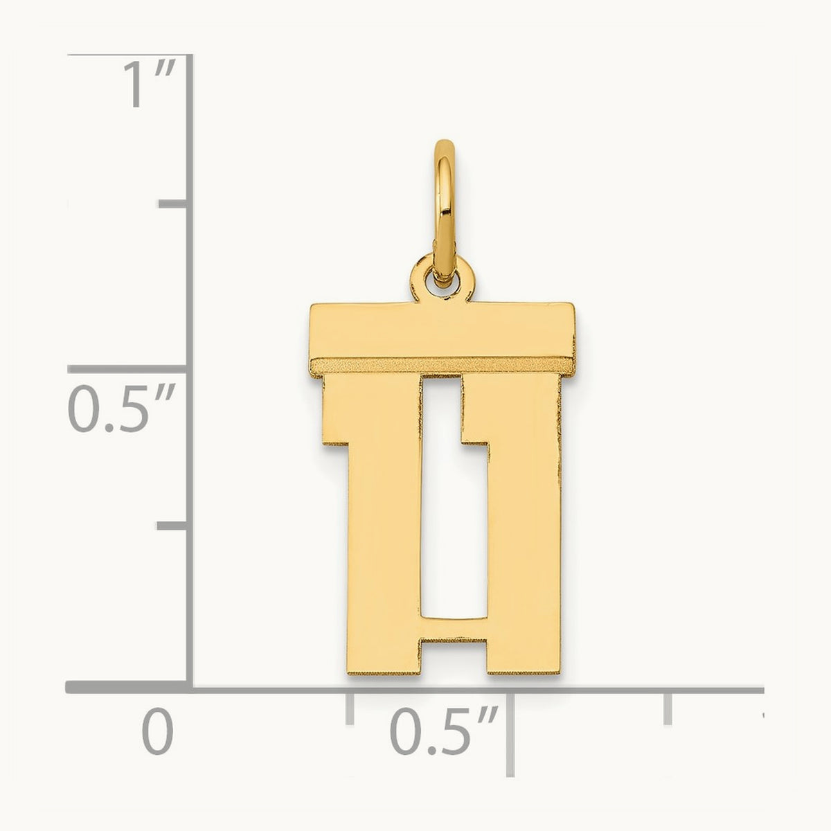 Small Polished Number 11 Charm, 14K