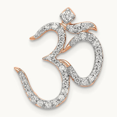 1/3ct. Diamond Om Chain Slide, 14K Rose Gold