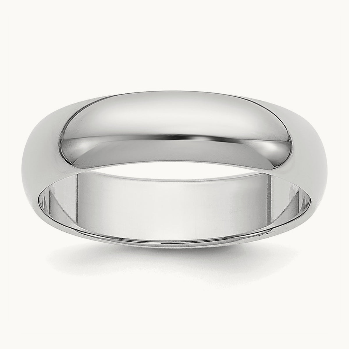 Half-Round Wedding Band — Platinum, 5mm