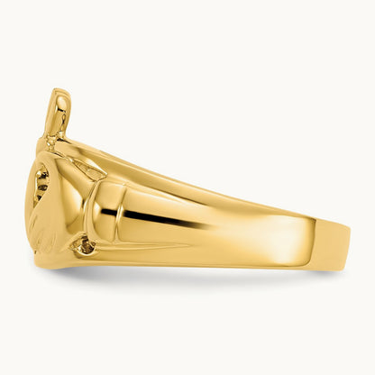 Polished Ladies Claddagh Ring, 14K
