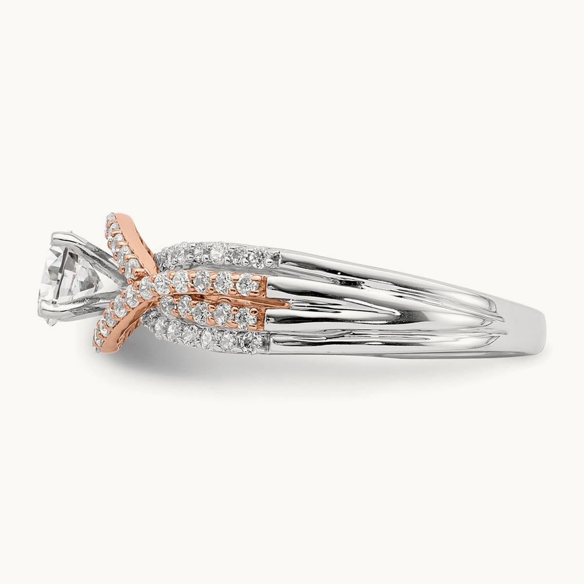 And Rose Gold Peg Set Semi-Mount Engagement Ring, 0.50 ct tw