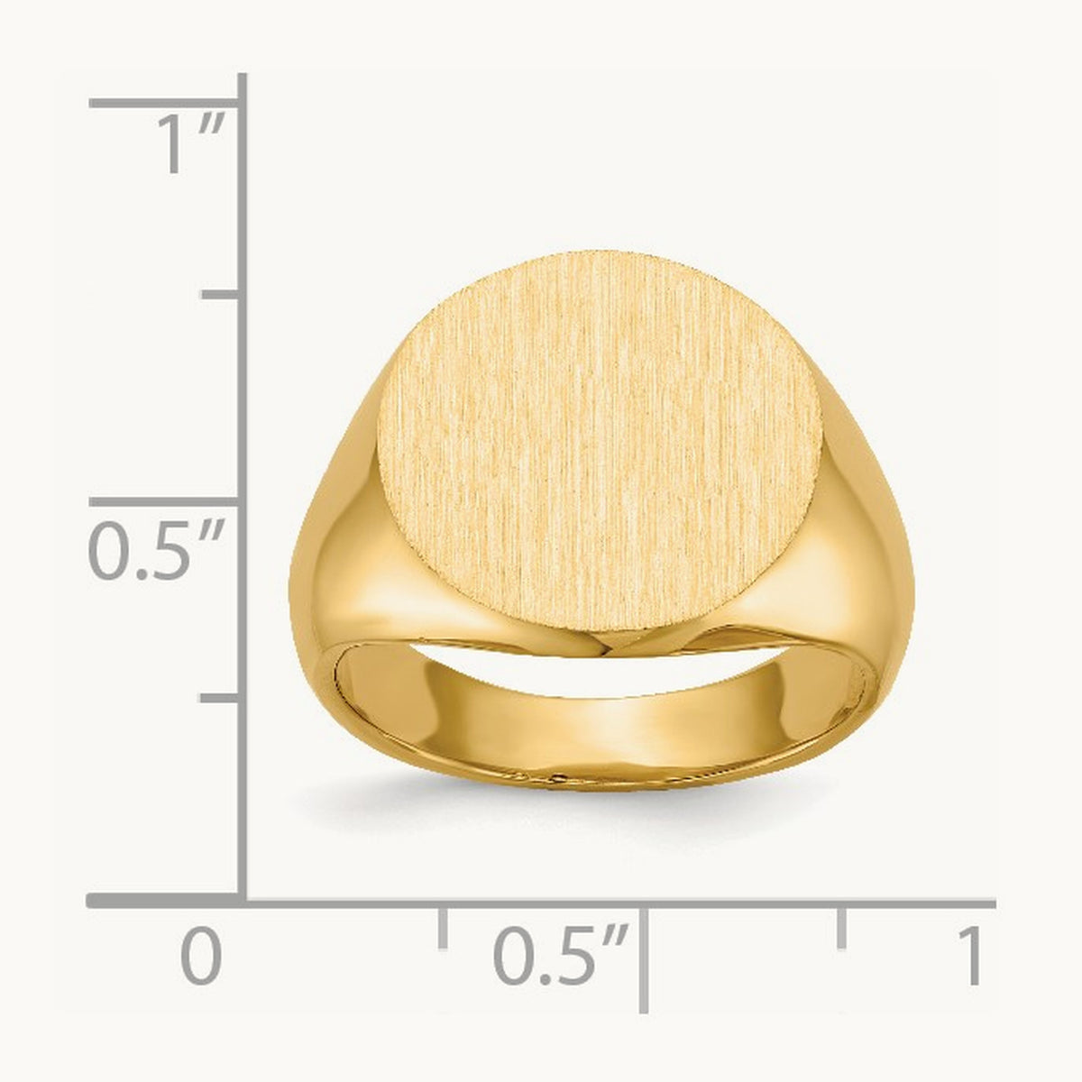 15.5x15. Closed Back Signet Ring, 0mm, 14K