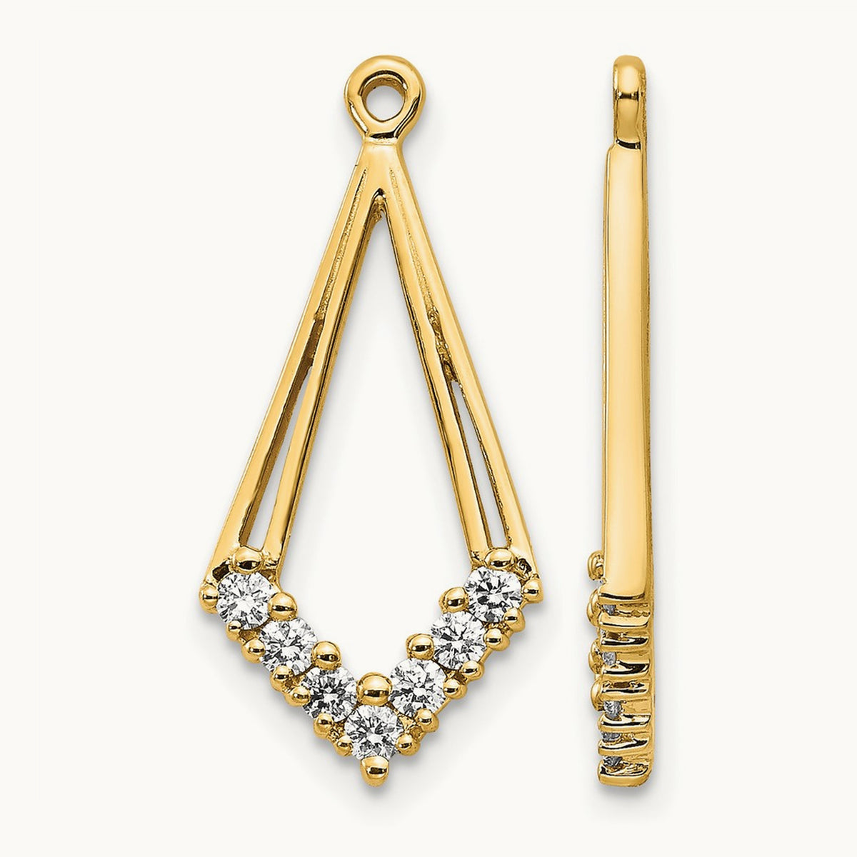 AA Diamond Shaped Diamond Earring Jacket, 14K