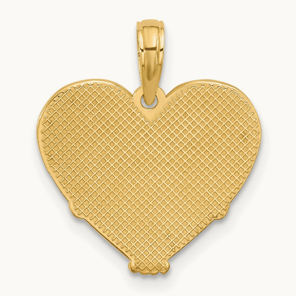 Polished and Brushed Fancy Heart Charm, 14K