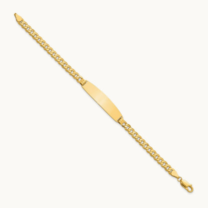 Curb Link Rounded ID Bracelet, 14K