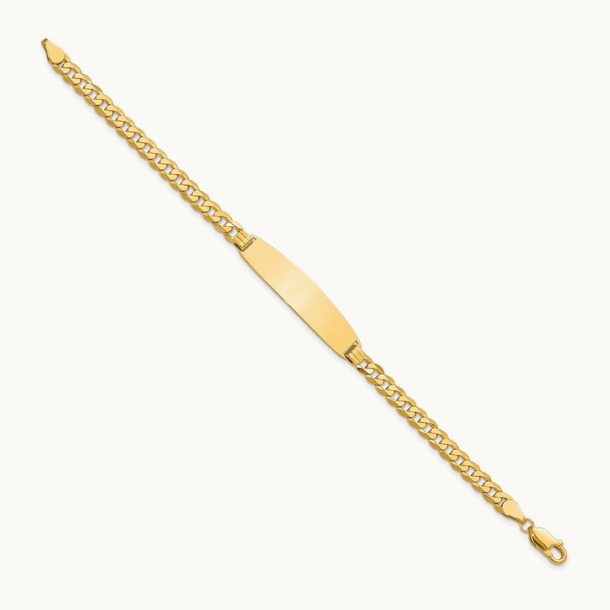 Curb Link Rounded ID Bracelet, 14K