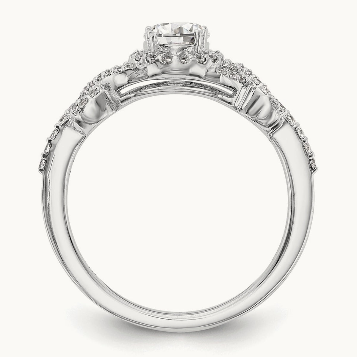 Round Semi-Mount Halo Engagement Ring, 0.25 ct tw