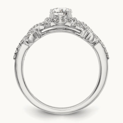 Round Semi-Mount Halo Engagement Ring, 0.25 ct tw
