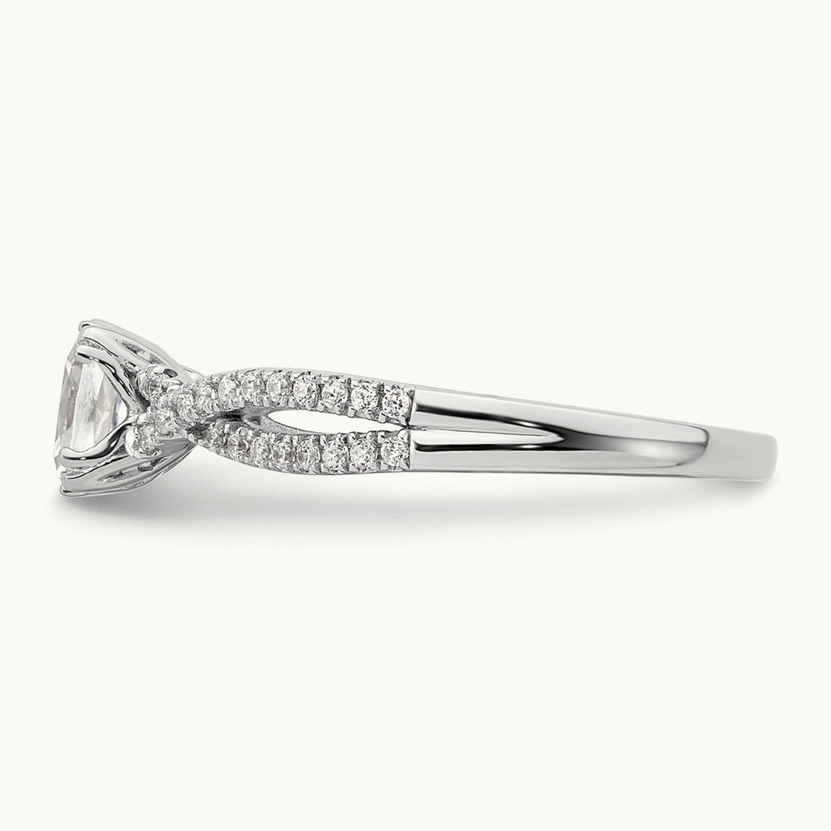 Criss-Cross Cushion Semi-Mount Engagement Ring — 3/4 ct, 7