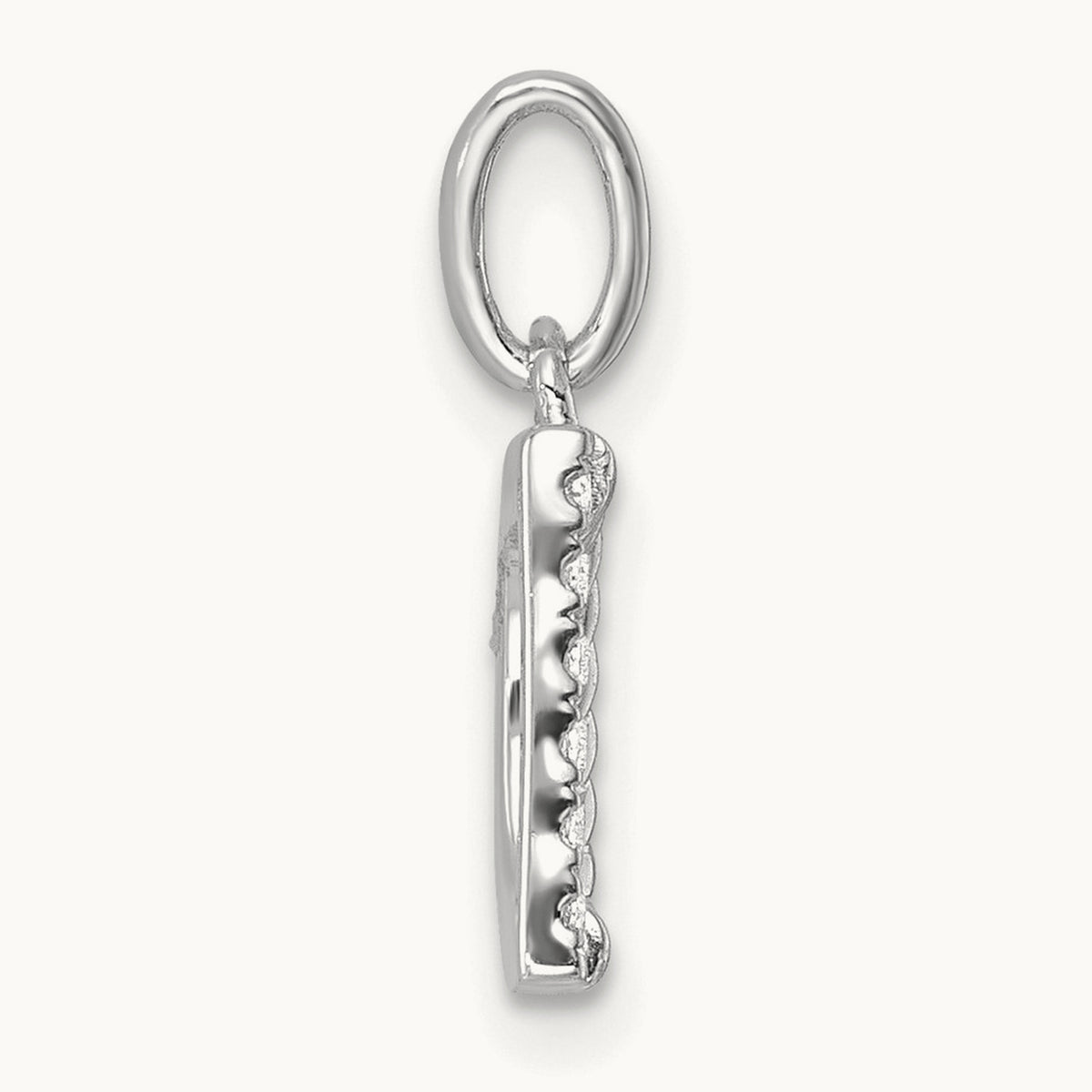 Twisted Diamond Charm — 14K White Gold, D