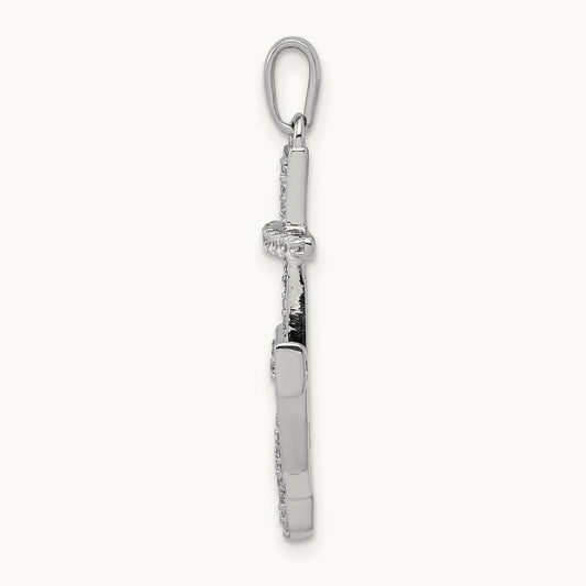 1/4ct. Diamond Anchor Pendant, 14K White Gold