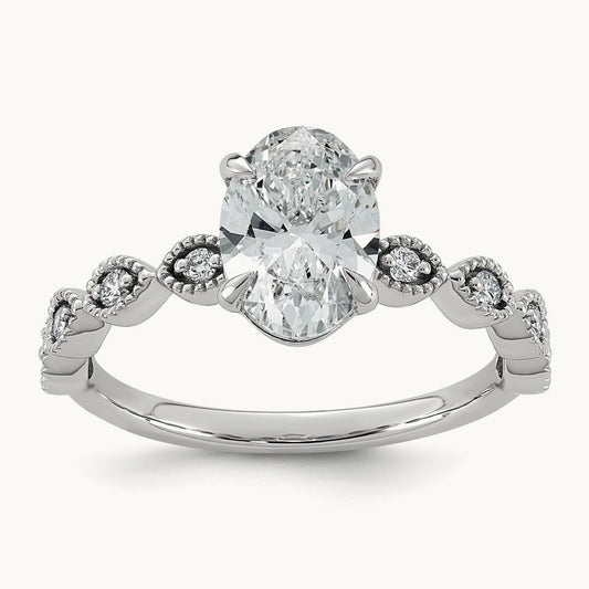 Oval Center Engagement Ring, 1.50 ct tw Lab-Grown Diamond