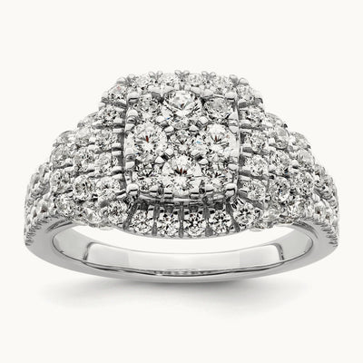 Cluster Engagement Ring, 1.50 ct tw Lab-Grown Diamond