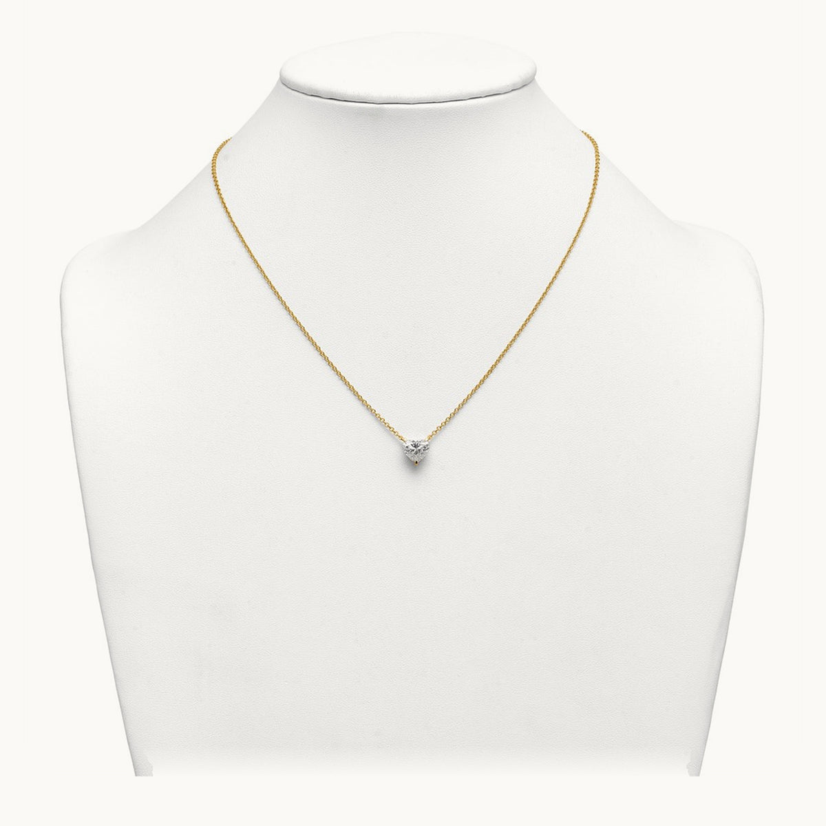Heart Pendant with Chai, 2.00 ct tw Lab-Grown Diamond — 14K Yellow Gold