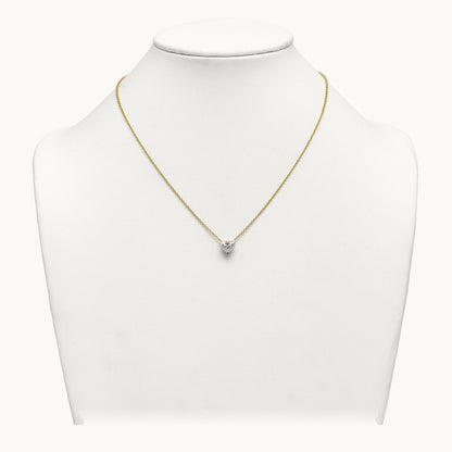 Heart Pendant with Chai, 2.00 ct tw Lab-Grown Diamond — 14K Yellow Gold