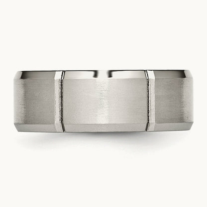 Brushed/Polished Grooved Beveled Edge Band — photo set