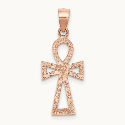 Polished Ankh Pendant, 14K Rose