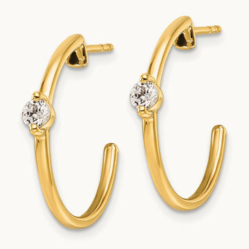 C-Hoop Post Earrings, 0.25 ct tw Lab-Grown Diamond
