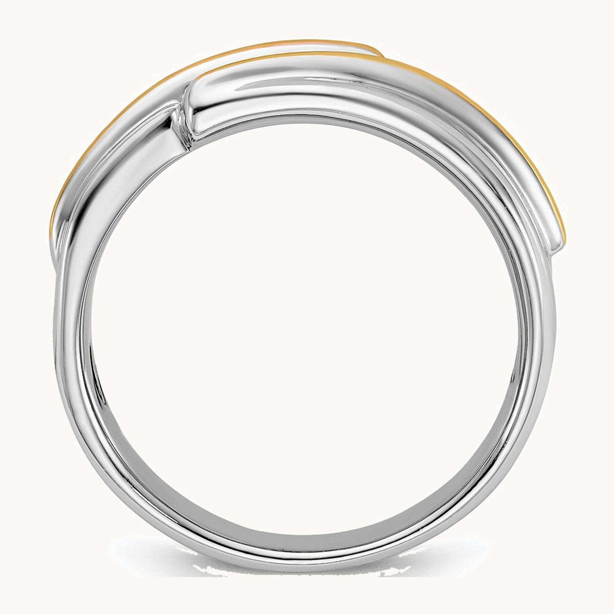 IBGoodman 14K Two-tone Men's Polished 5-Stone 1/6 Carat AA Quality Diamond Ring