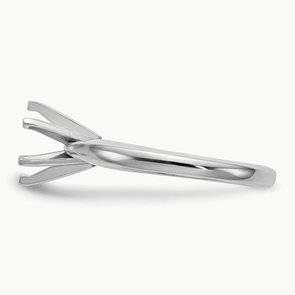 3/4ct. Medium-Wt Airline Half-Rnd 6-Prong Mounting, 14K White Gold