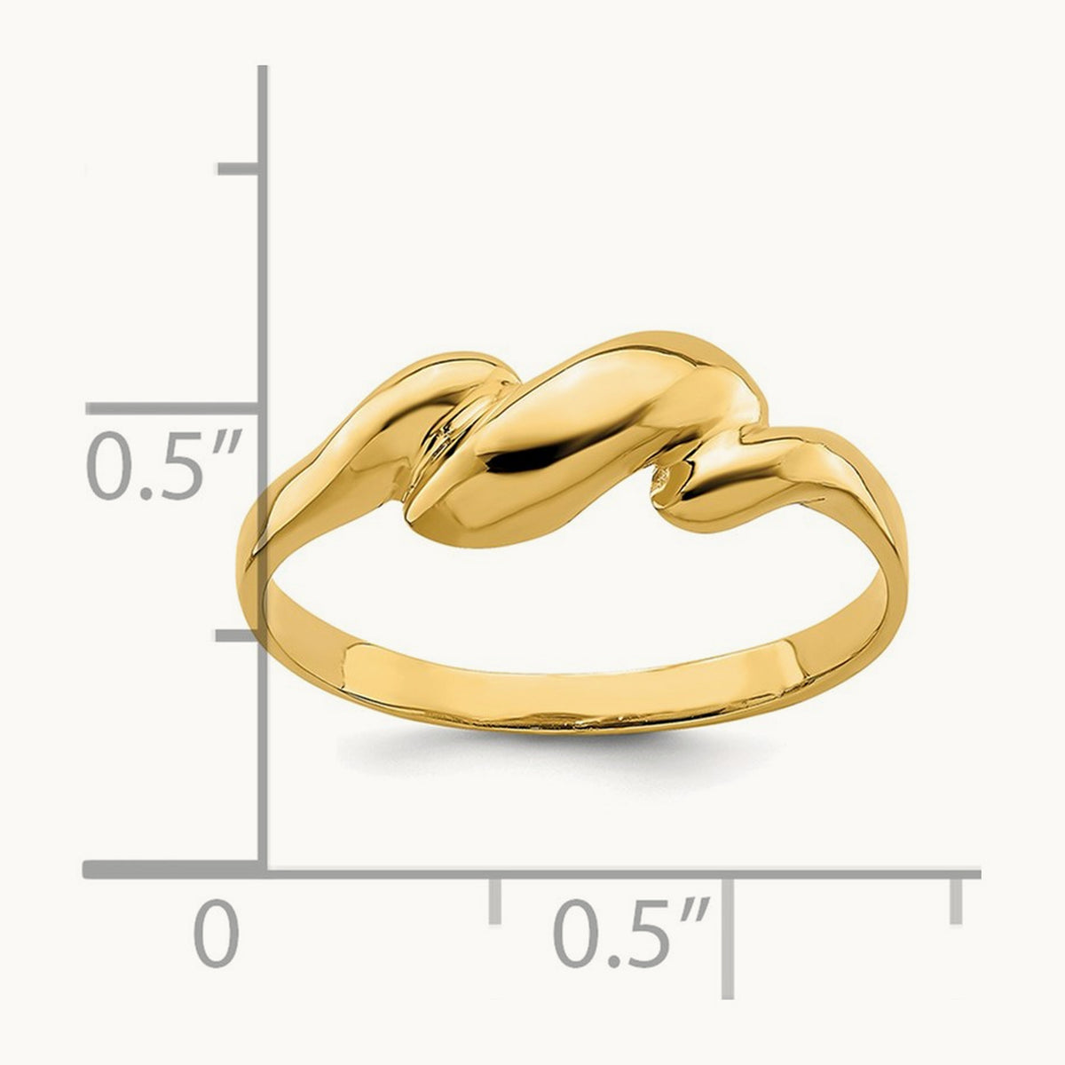 Curl-top Dome Ring, 14K