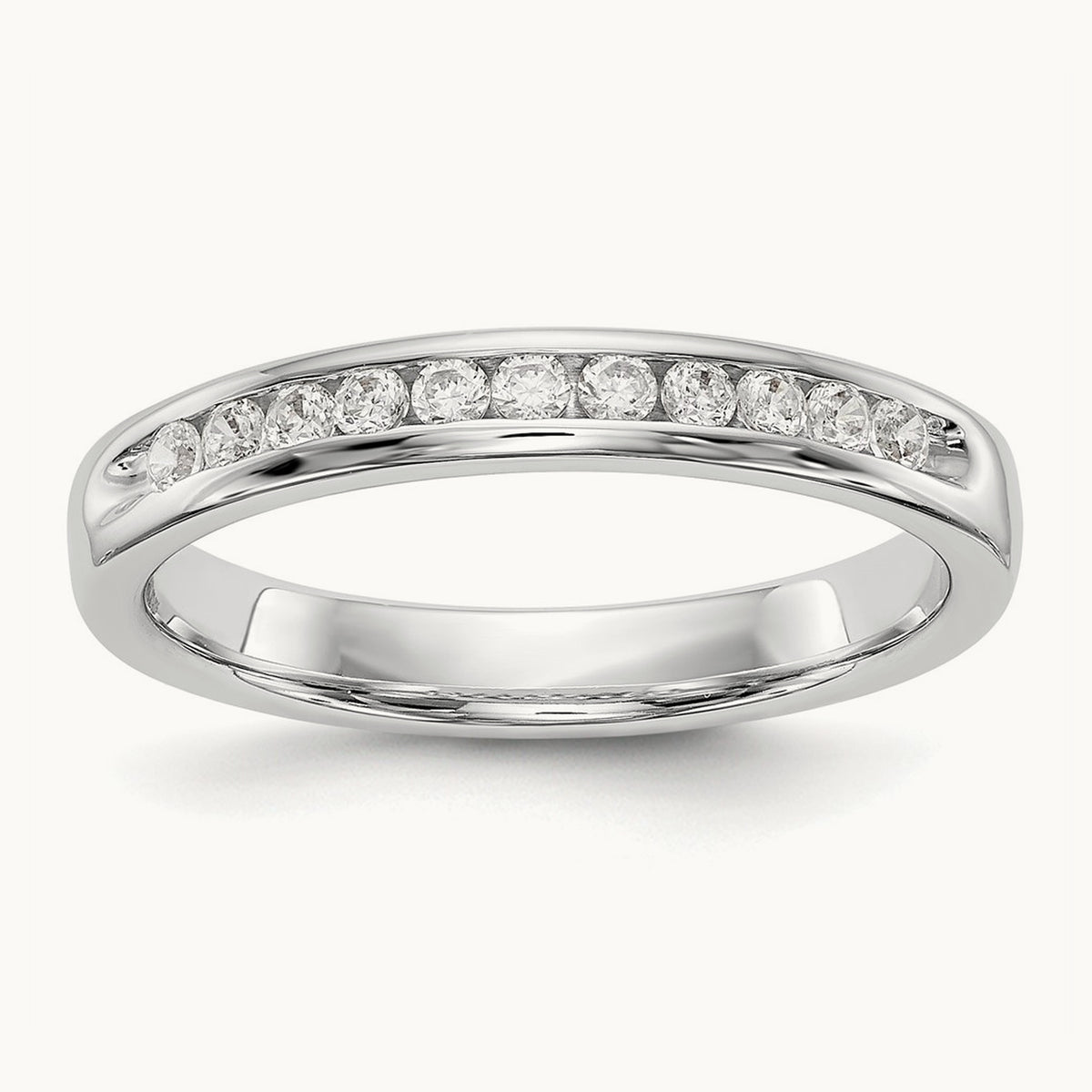 11- Stone Ladies Band Mounting, 1.7mm, 14K White Gold