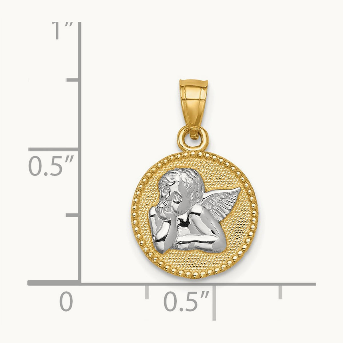 w/Rhodium Angel Pendant, 14K