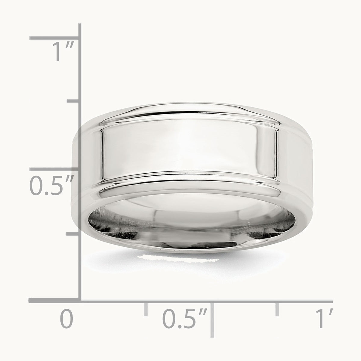 Sterling Silver 6mm Polished Flat Beveled Edge Fancy Band