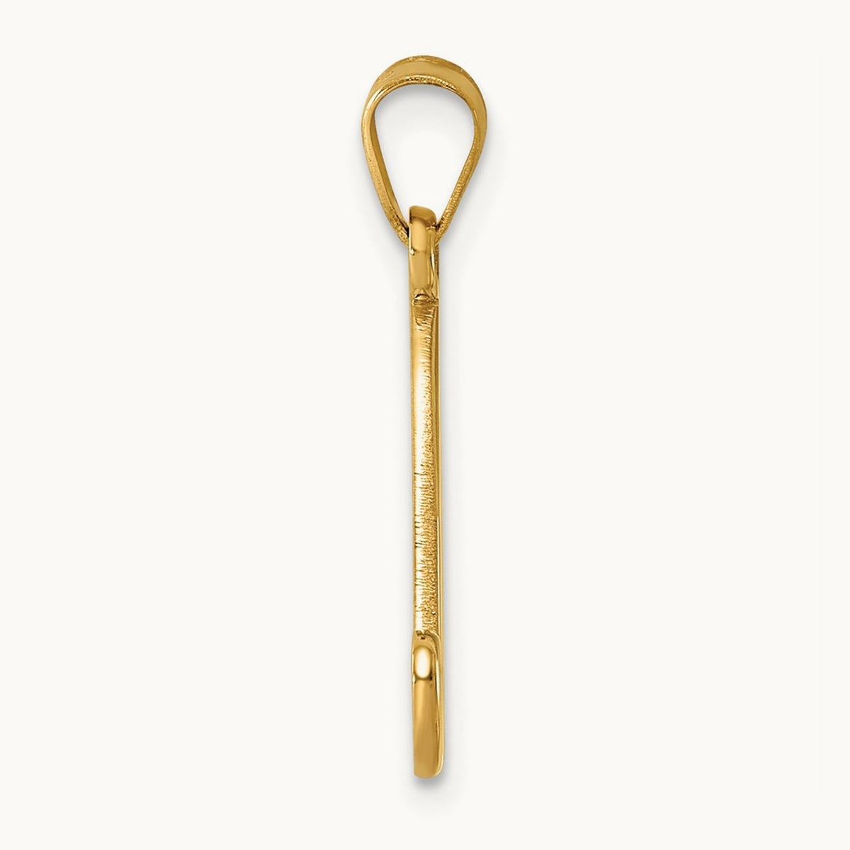 Script Letter N Initial Pendant, 14K