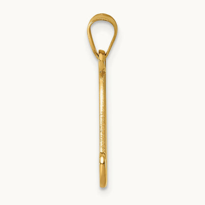 Script Letter N Initial Pendant, 14K