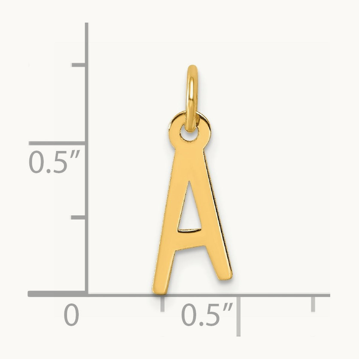 Slanted Block Initial Charm — 14K Yellow Gold, A