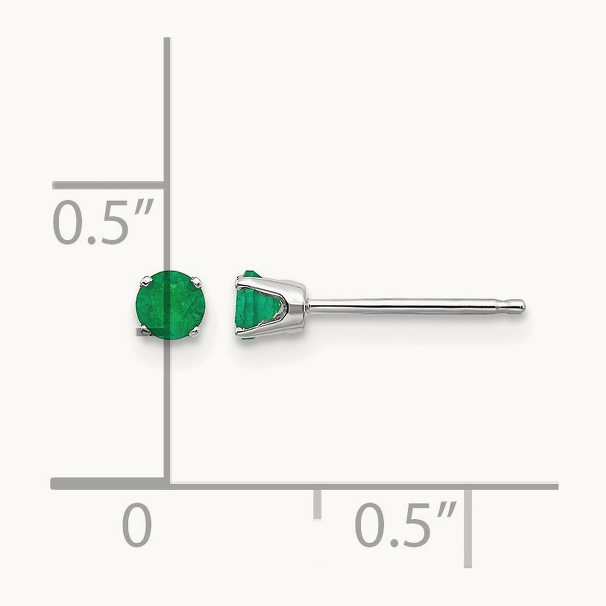 Emerald Stud Earrings — 3mm