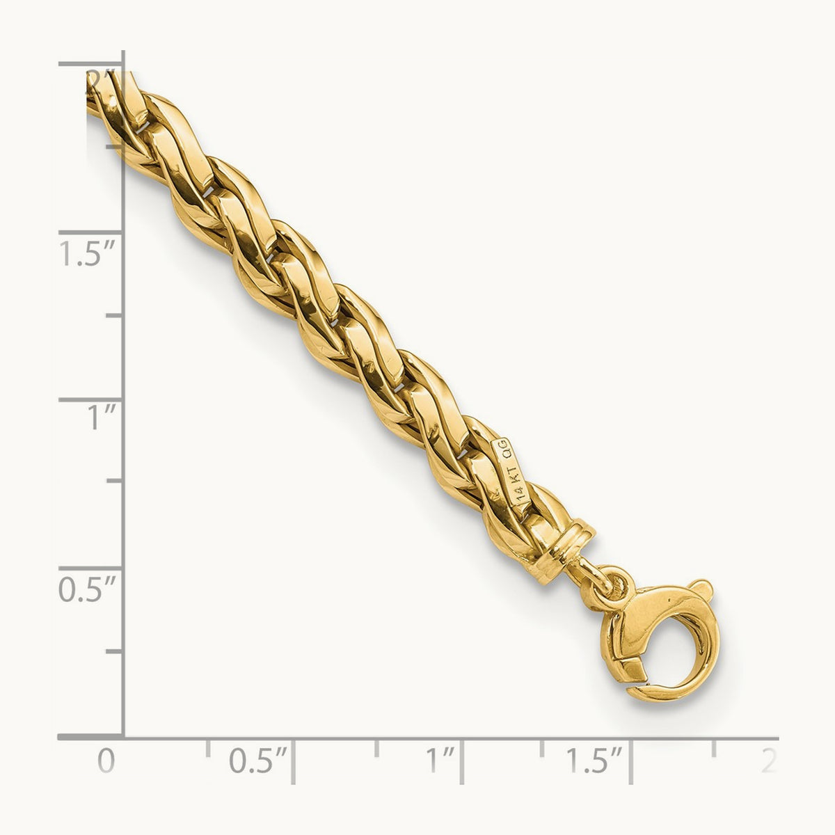 Polished Fancy Link 7.5in Bracelet, 14K