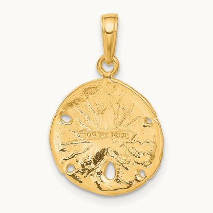 Sand Dollar Pendant, 14K