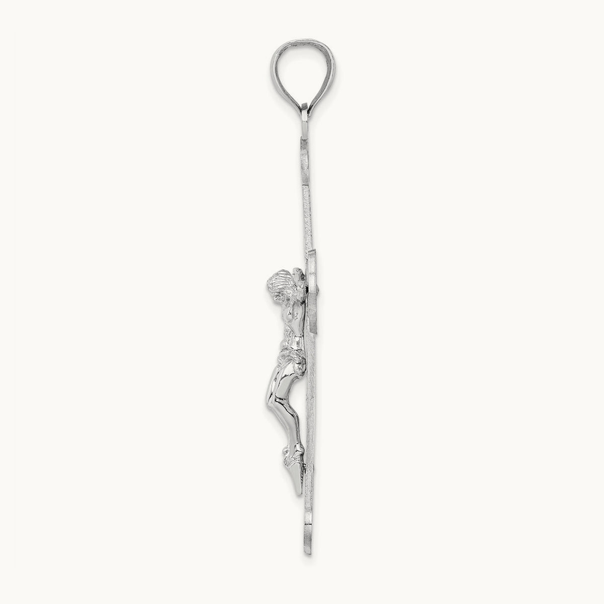 Crucifix Charm, 14K White Gold