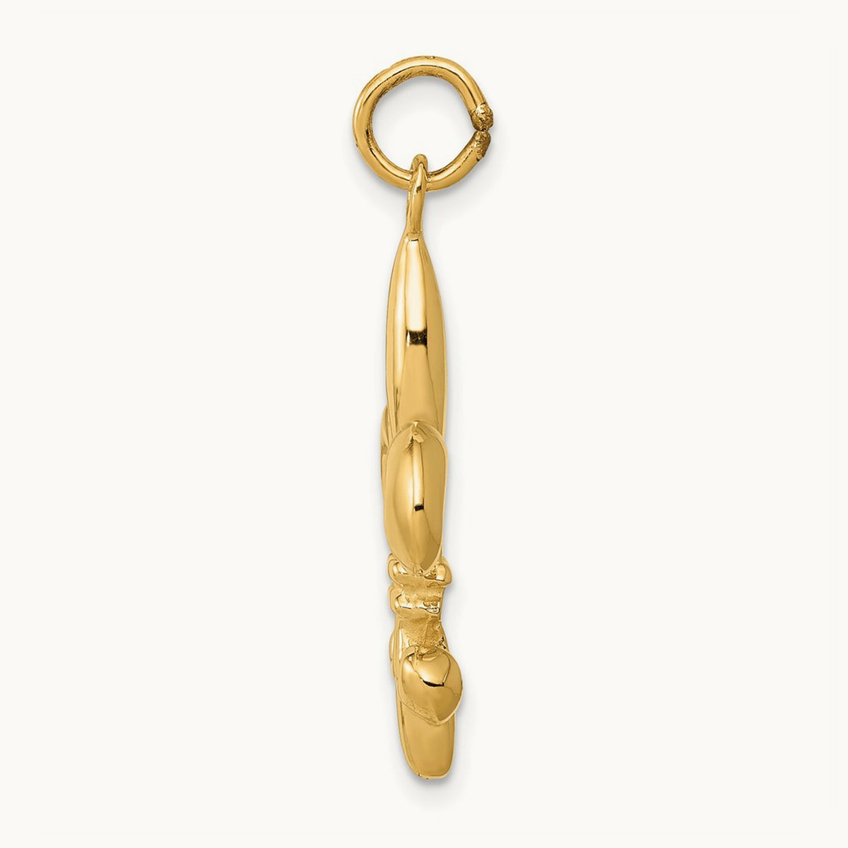 Solid Fleur de Lis 3-D Charm, 14K