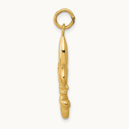 Solid Fleur de Lis 3-D Charm, 14K