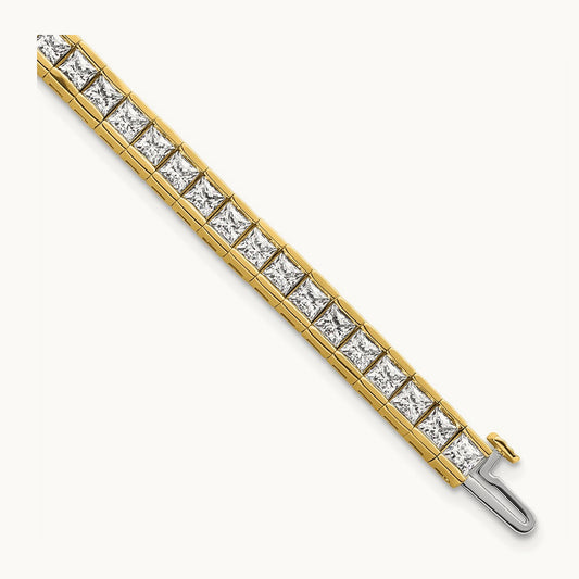 Princess Tennis Bracelet, 10.00 ct tw Lab-Grown Diamond — 14K Yellow Gold